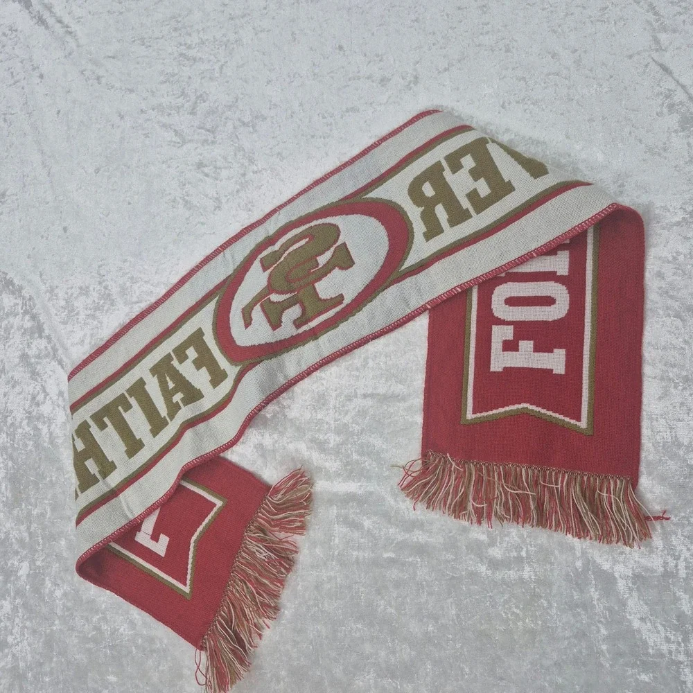 San Francisco 49ers‎ Forever Faithful Knit Scarf Red Gold NFL Fan Gear